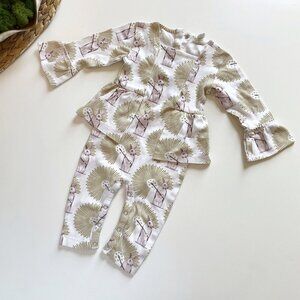 • Kate Quinn Organic Bunny Rabbit Peplum Romper | Flaw Noted • 12-18m